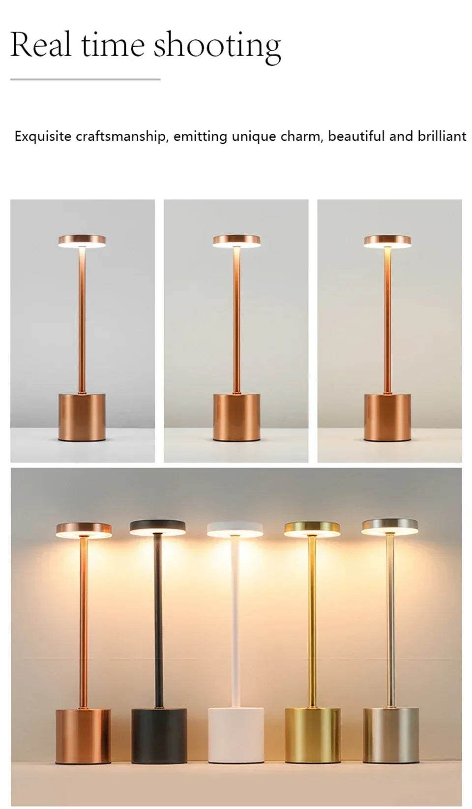 LED Touch Table Lamp Rechargeable Night Light for Ambiance - Smarsty