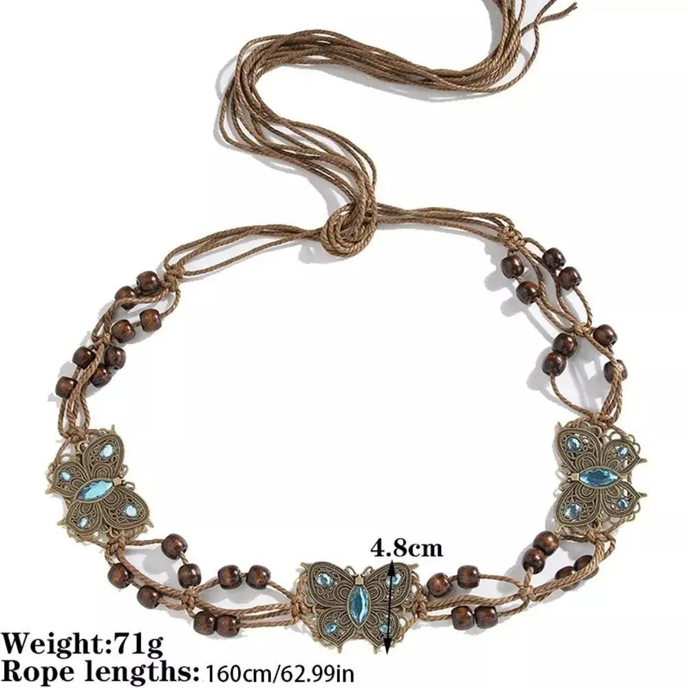 Bohemian Butterfly Tassel Waist Chain Adjustable Belt - Smarsty