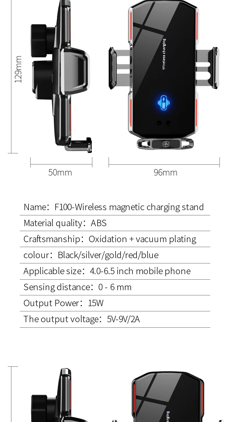 Magnetic Car Phone Holder Wireless 66W Fast Charger - Smarsty