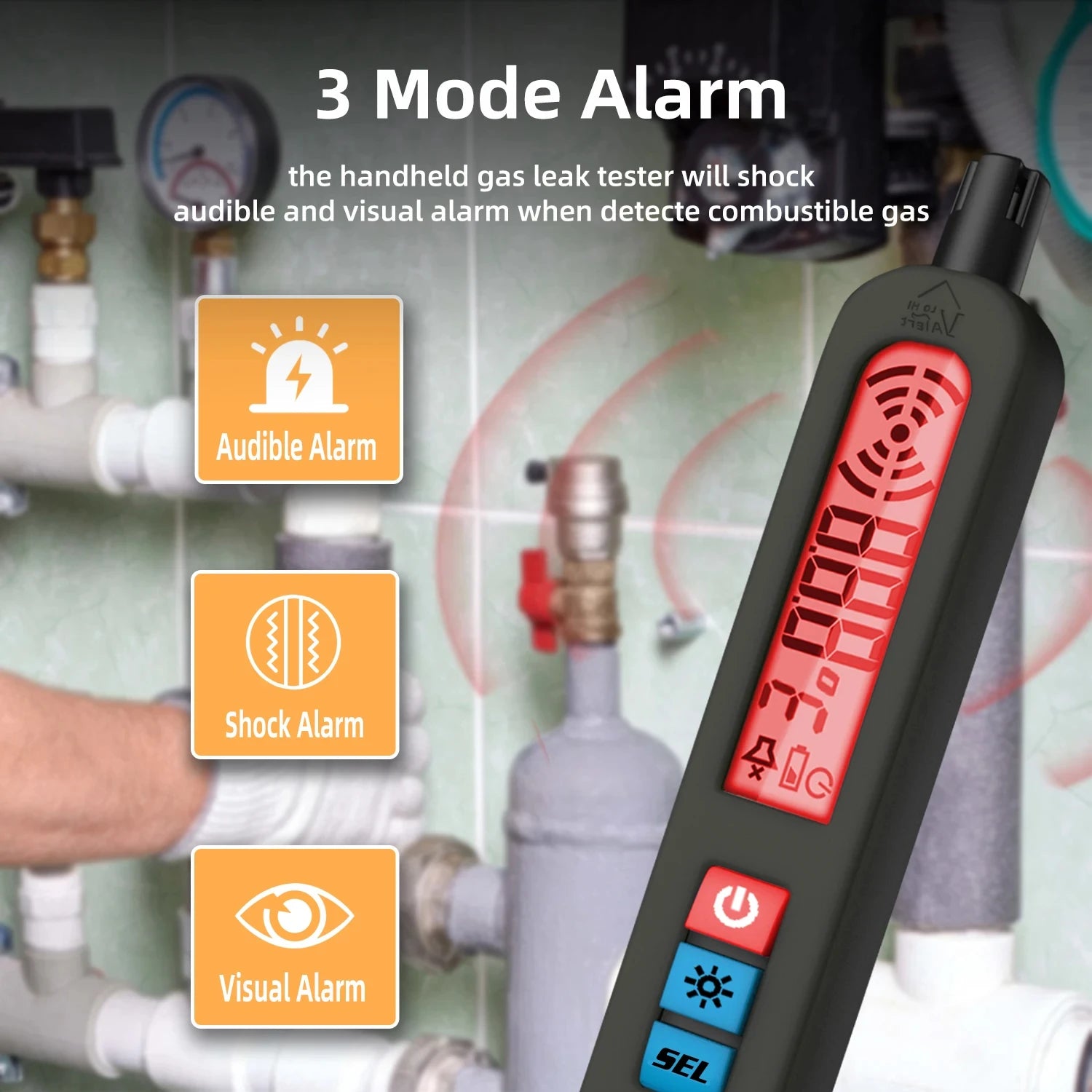 Professional Gas Leak Detector with Audible Alarm - Smarsty