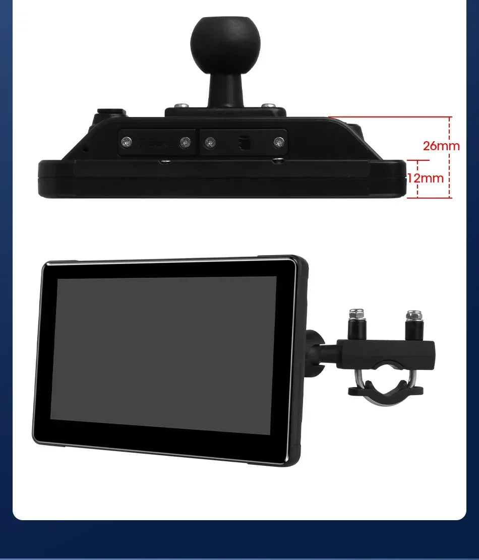 7 Inch Motorcycle GPS Navigation With Wireless CarPlay IP67 - Smarsty