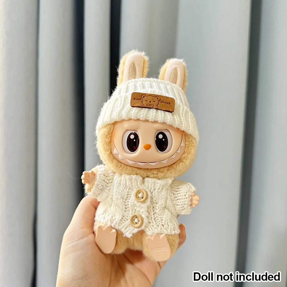 17cm Labubu Doll Clothes Fashion Clothes Hoodies Doll Clothes Color Match Hoodies Dolls Accessories by Smarsty