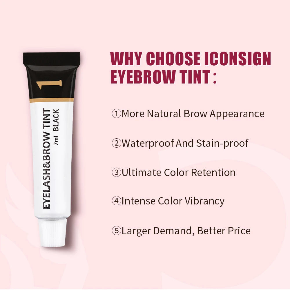 ICONSIGN Eyelash Eyebrow Dye Tint Kit Brow Enhancer Mascara Lift Tinting Tattoo Eyes Makeup Tools - Smarsty