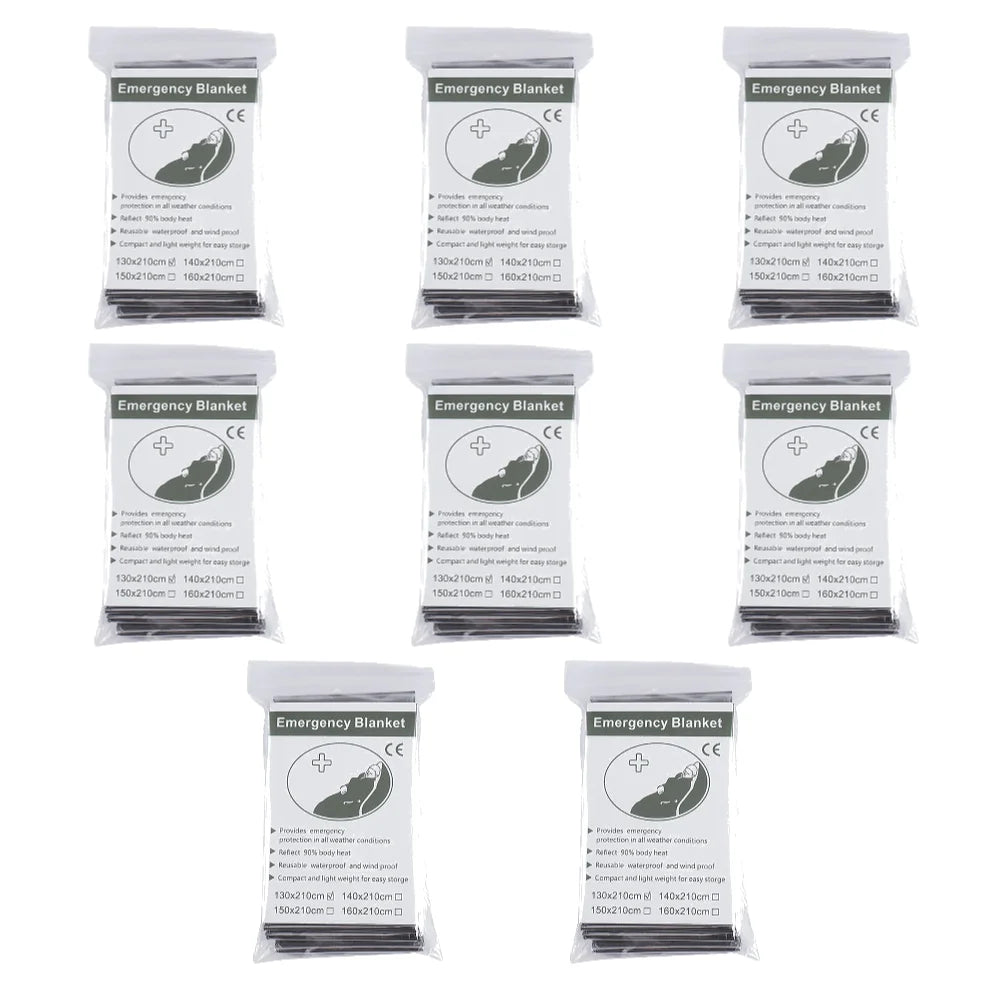 1-10PCS Emergency Blanket Outdoor Survive First Aid Military Rescue Kit Windproof Waterproof Foil Thermal Blanket for Camping by Smarsty