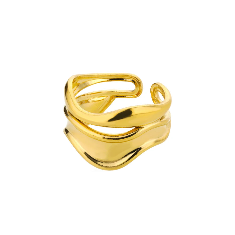 Luxury Gold 316L Stainless Steel Rings for Women - Smarsty