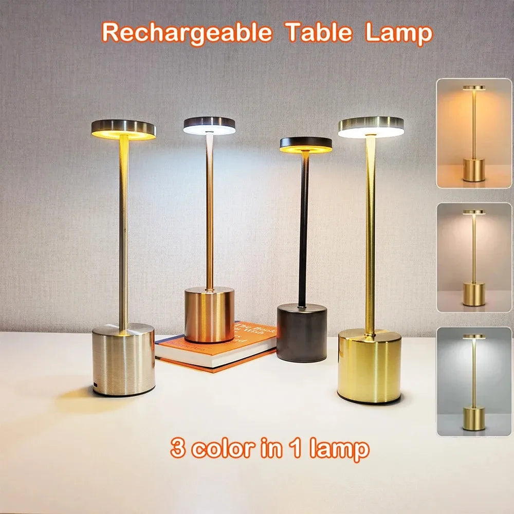 Rechargeable Alloy Cordless LED Table Lamp for Ambiance - Smarsty