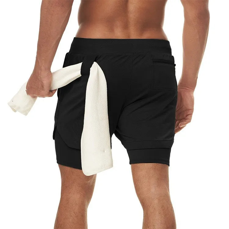 Camo Running Shorts Men Gym Sports Shorts 2 In 1 Quick Dry Workout Training Gym Fitness Jogging Short Pants Summer Men Shorts - Smarsty