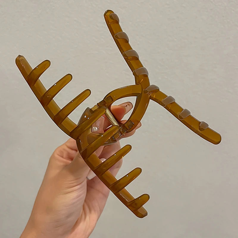 Large Jelly Hair Claw Shark Clip Strong Hold Morandi - Smarsty