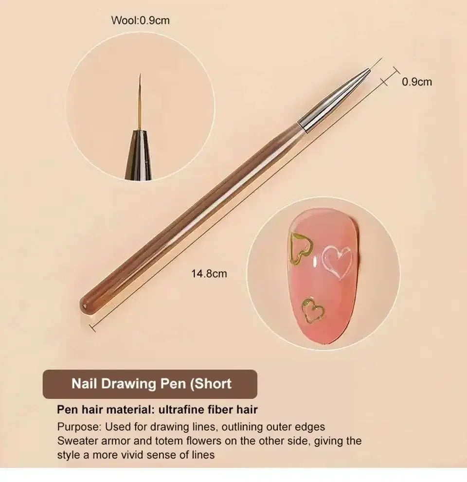 9PCS UV Gel Nail Brush Set for Creative Nail Art - Smarsty