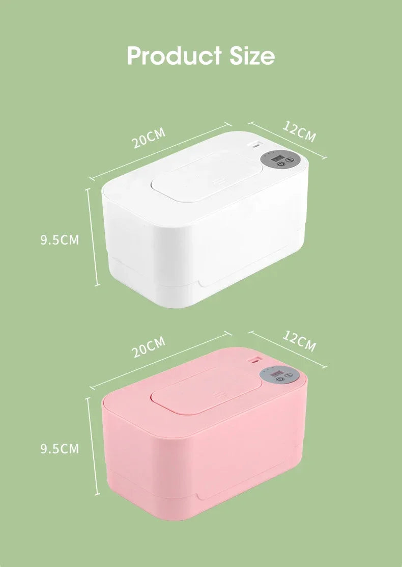Baby Wipe Warmer Heater with LED Display Wet Towel Dispenser Portable USB Charge Baby Wipe Warmer Napkin Heating Box Home/Car - Smarsty