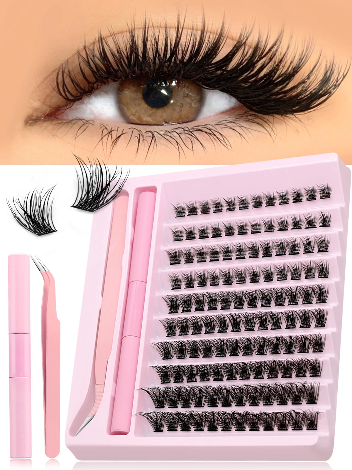 GROINNEYA DIY Eyelash Clusters Kit with Strong Hold - Smarsty