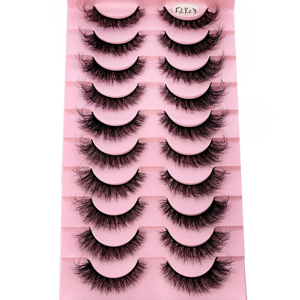 10 Pairs Handmade Faux Mink Eyelashes for Natural Look - Smarsty