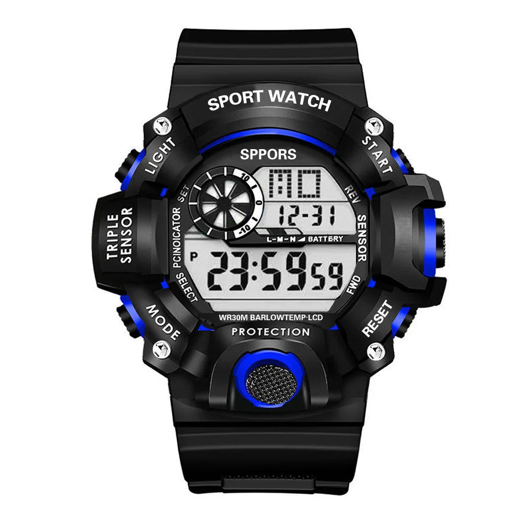 Men's Waterproof Sports Watch with Luminous Display and Alarm - Smarsty
