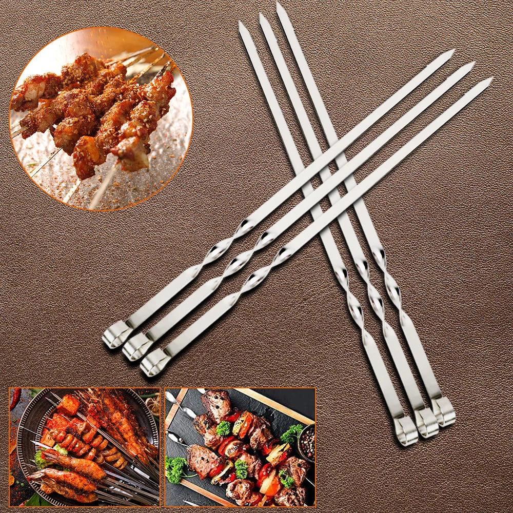 Stainless Steel Barbecue Skewers Set for Easy Cleaning - Smarsty