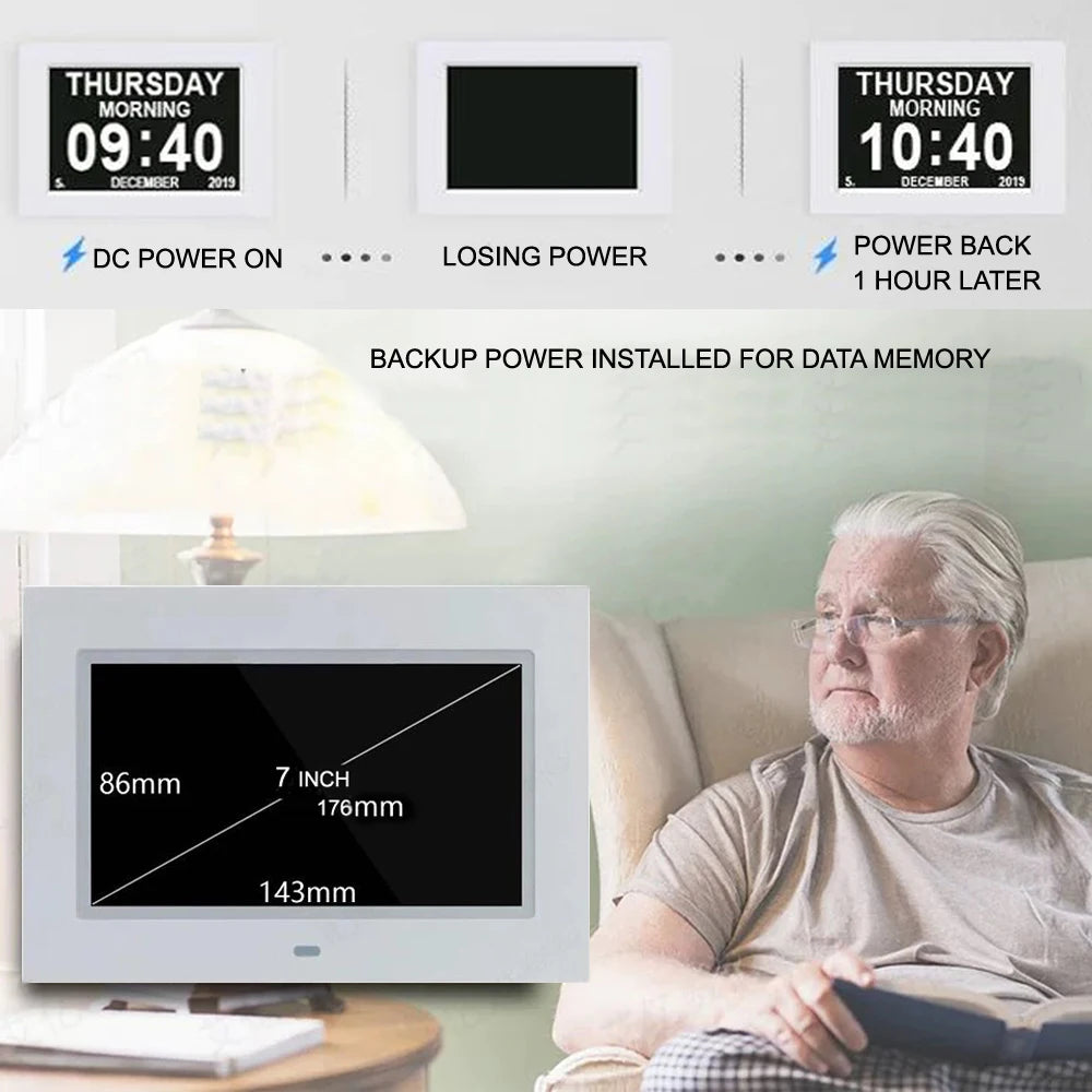 Digital LED Calendar Clock with 12 Alarms and Multi-Language Display - Smarsty