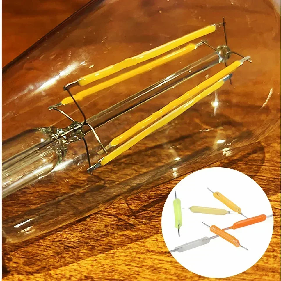 5-100PCS Per Box 3V 38mm LED Filament Multicolour COB Edison Bulb Lamp Incandescent Light Diodes Accessories For Home Lighting - Smarsty