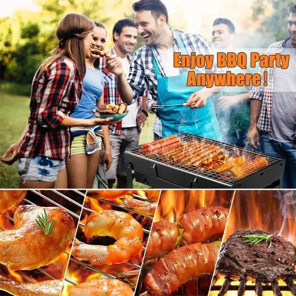 Portable Stainless Steel BBQ Grill Kit for Outdoor Cooking - Smarsty