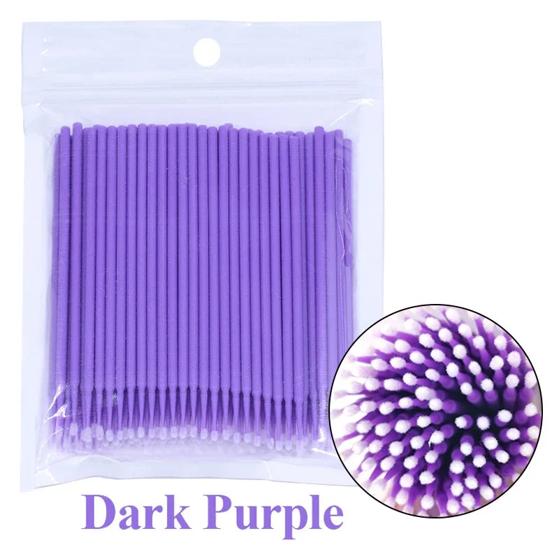 100Pcs Micro Cotton Swabs for Eyelash Cleaning - Smarsty