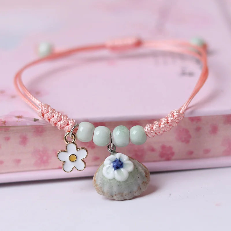 Handmade Boho Leather Charm Bracelet Adjustable Unisex - Smarsty