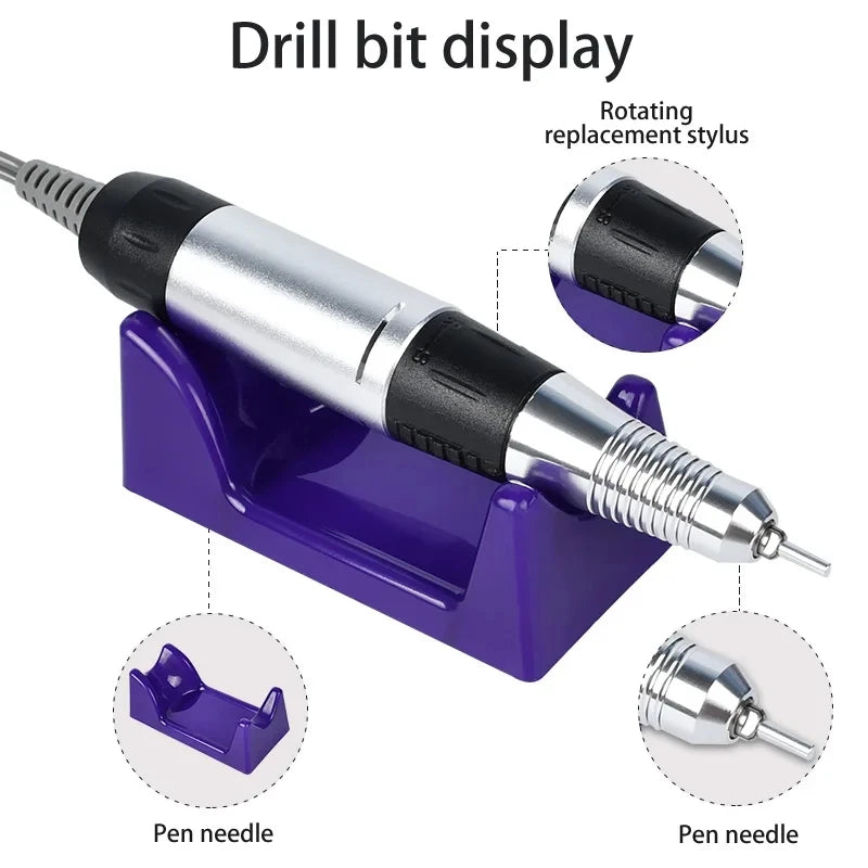 Professional Electric Nail Drill 35000RPM Portable Manicure Machine - Smarsty