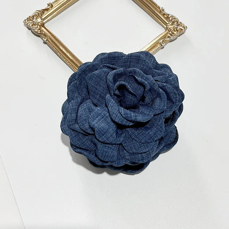 French Fabric Rose Hair Claw Clip Elegant Gift For Women - Smarsty