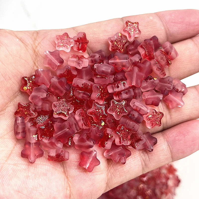 8mm Star Matte Glass Beads for Jewelry Making - Smarsty