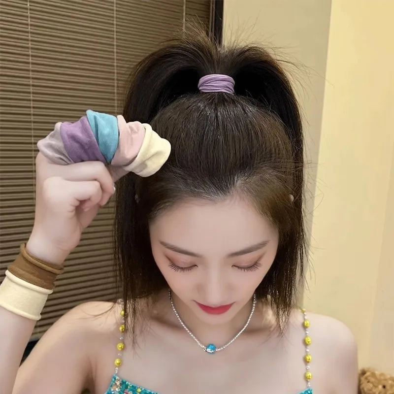 Thick Widen Hair Ties Set Secure Hold Scrunchies For Women - Smarsty