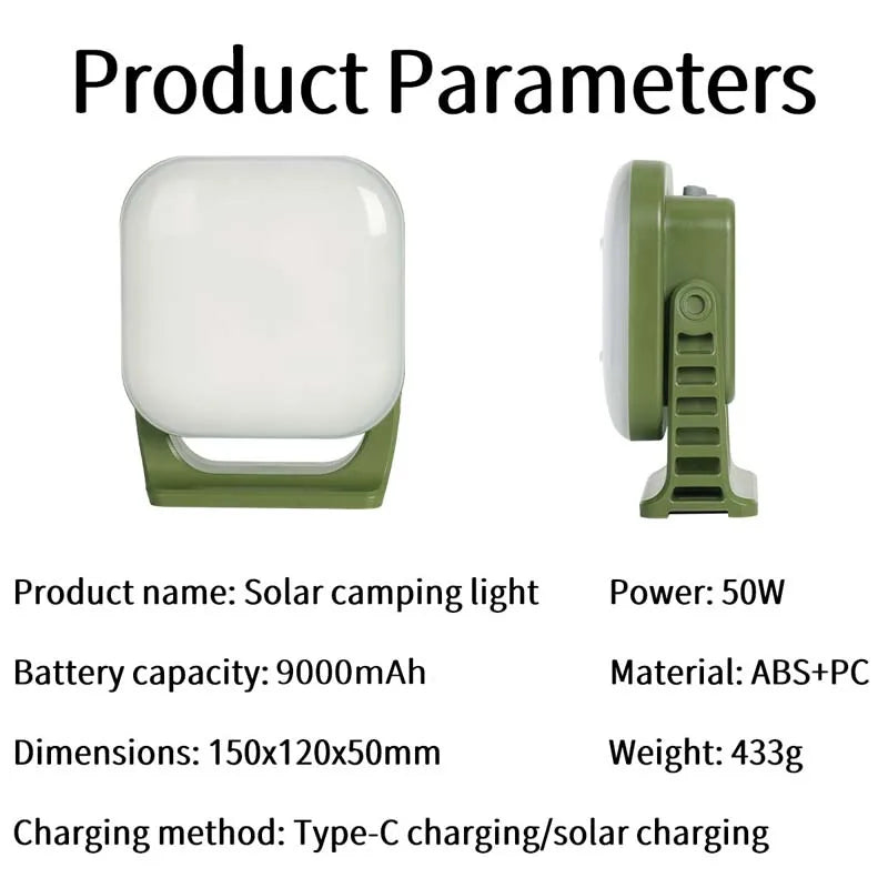 MOSLIGHTING Solar Chargin Tent Strong Light with Magnet Zoom Portable Torch Camping lantern Work Maintenance Lighting 80W LED