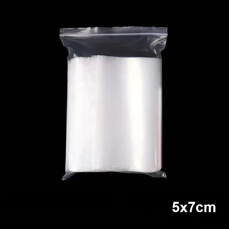 300/100PCS Transparent Zip Bags Food Jewelry Vacuum Storage Bag Plastic Thicken Reclosable Poly Bag Kitchen Organization Package by Smarsty