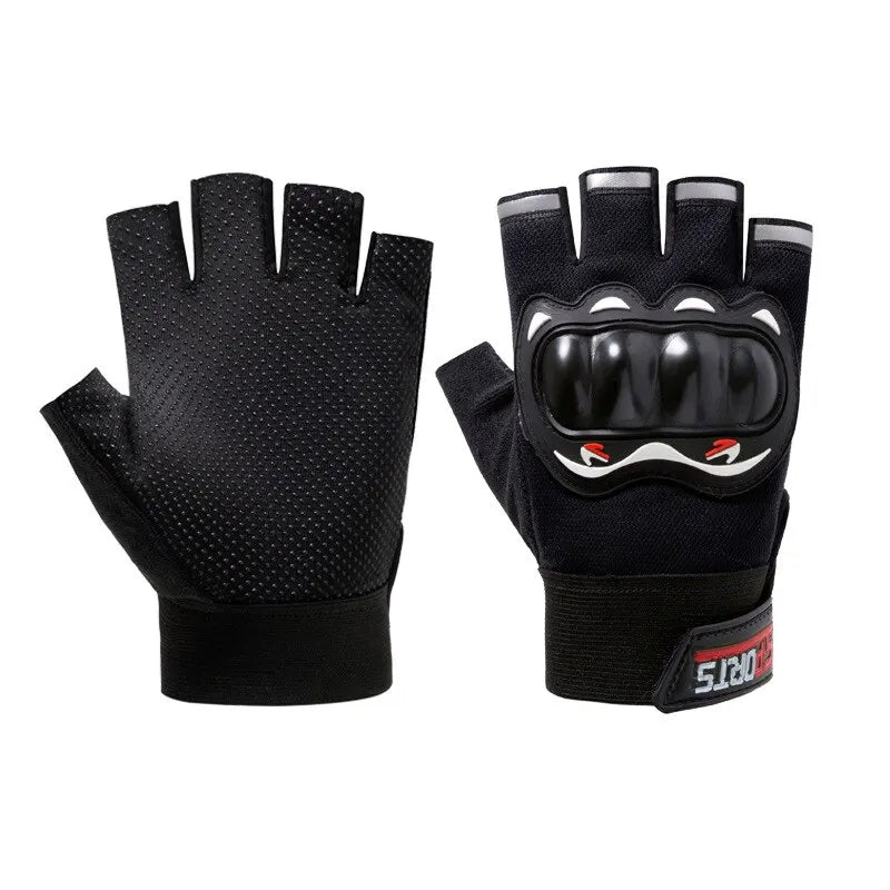 Men Half Finger Motorcycle Gloves Breathable Slip Resistant - Smarsty