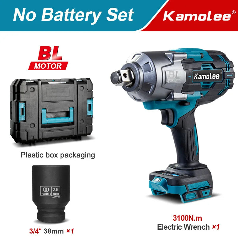 Kamolee 3100NM Brushless Electric Impact Wrench - Smarsty