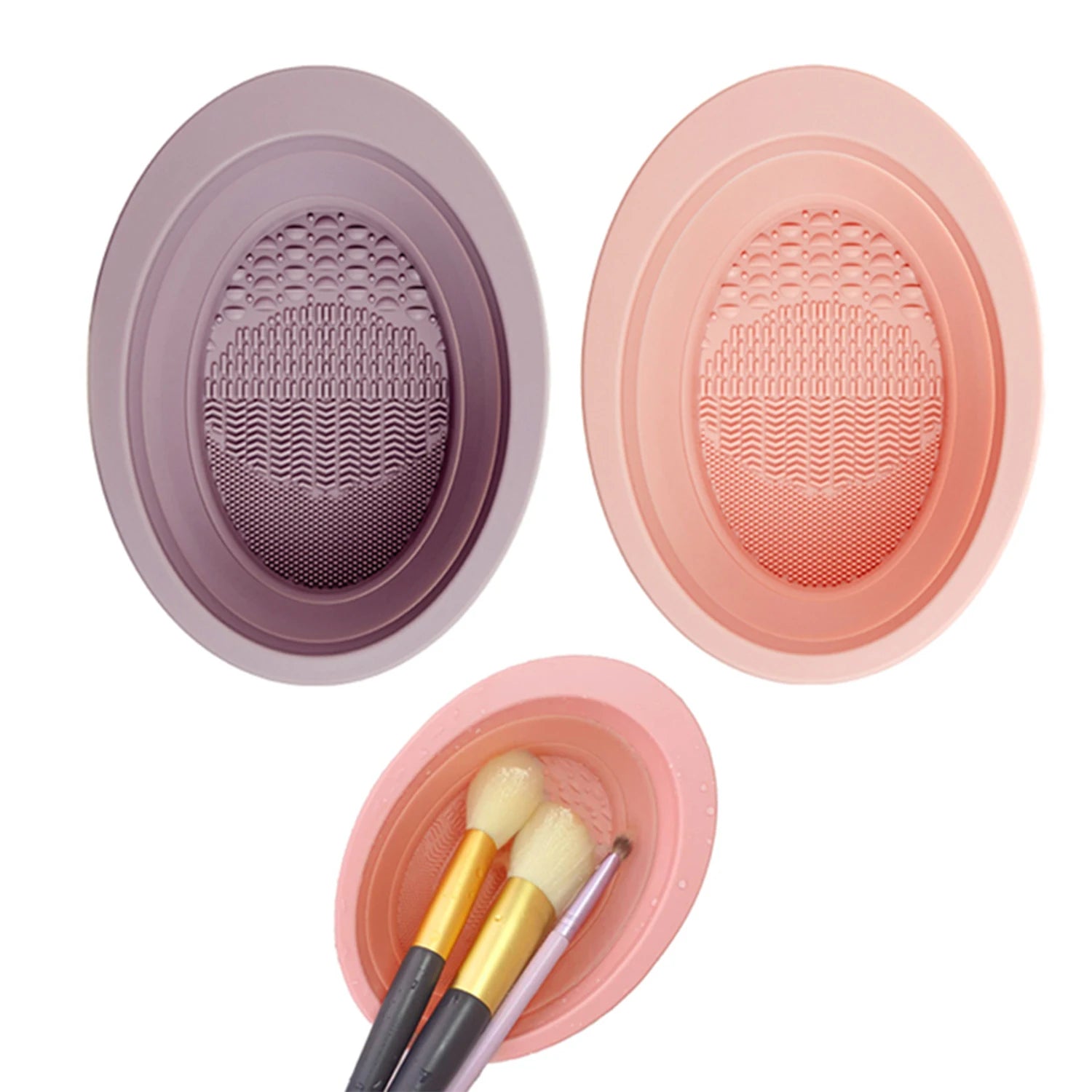 Portable Makeup Brush Cleaning Bowl with Silica Gel - Smarsty