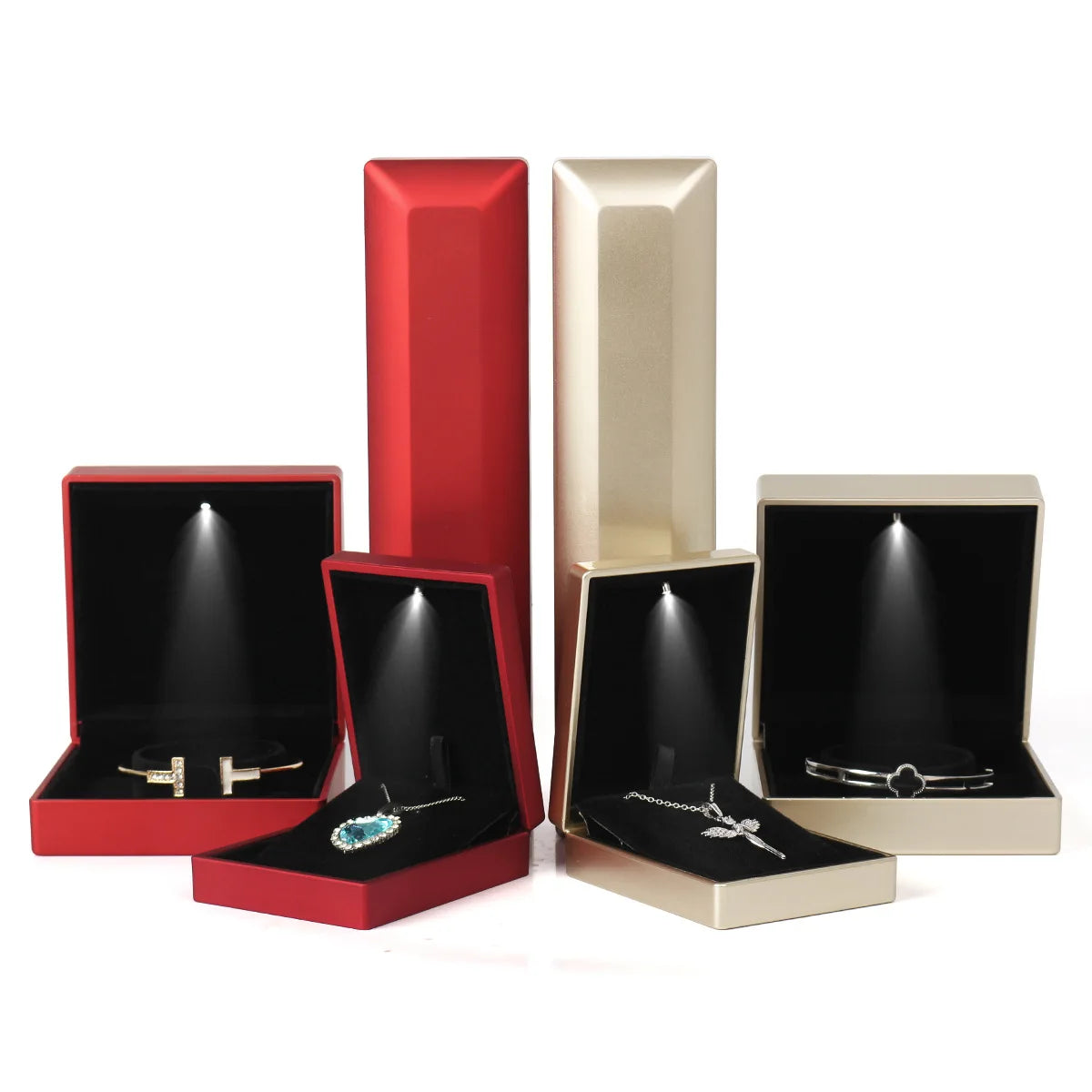 LED Illuminated Ring Box with Velvet Display Finish - Smarsty