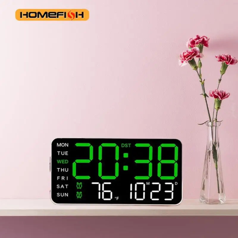 Giant Intelligent Digital Wall Clock With Temperature Display - Smarsty