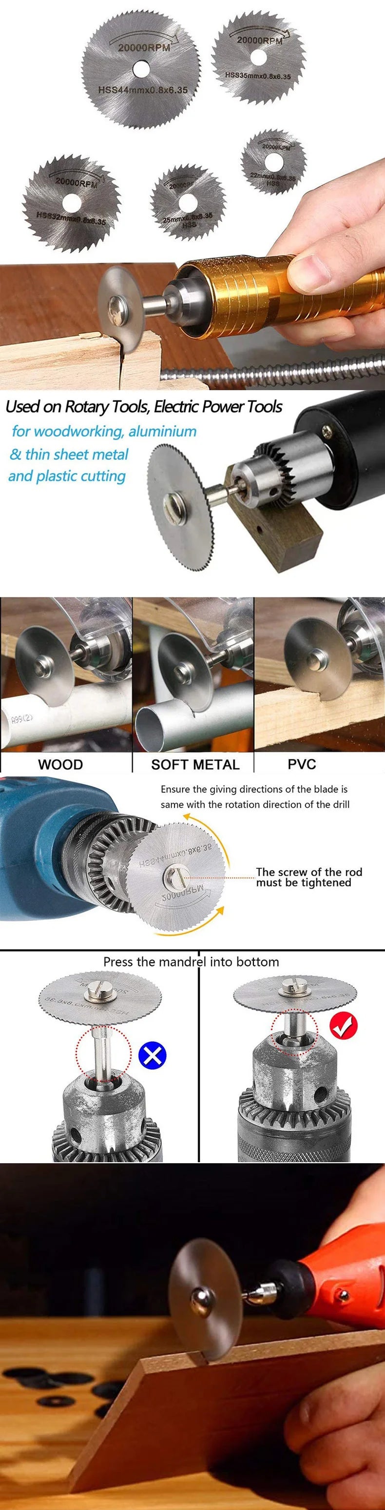 High Speed Steel Circular Saw Blades Set for Dremel - Smarsty