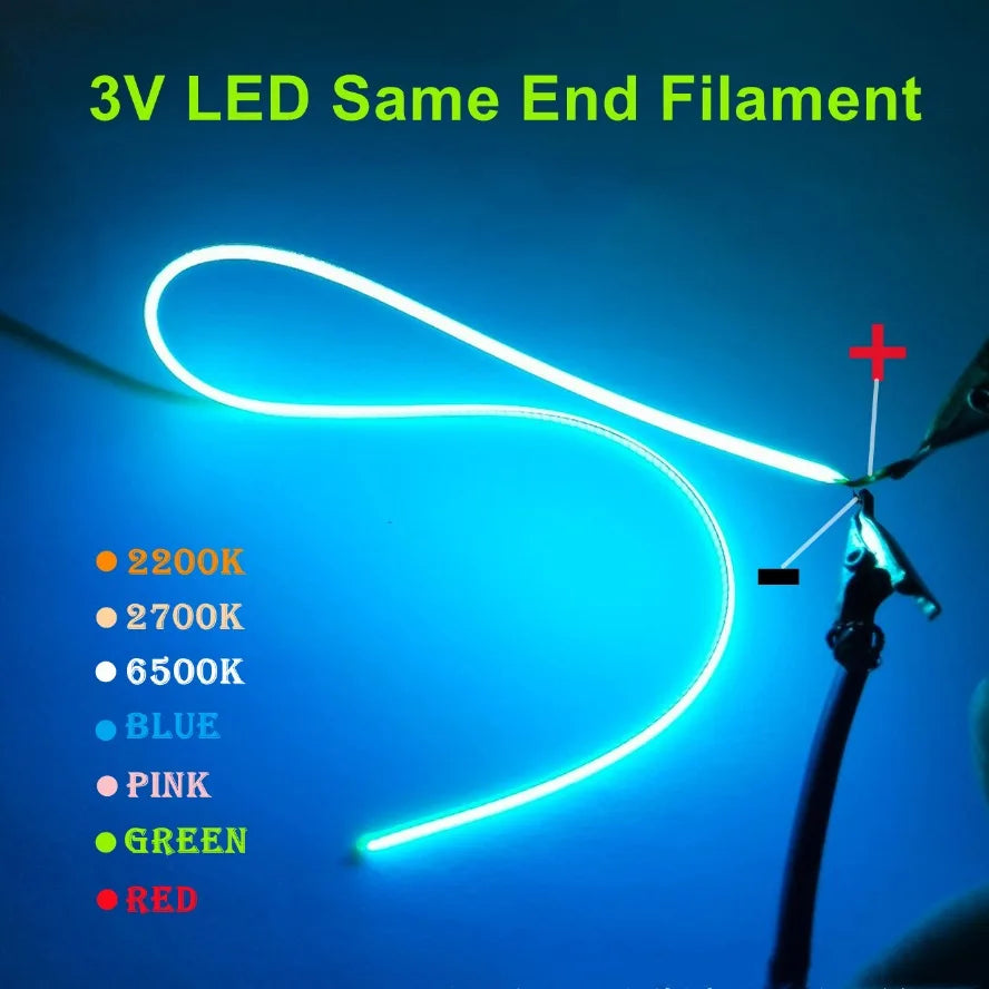 LED Same End Filament Flexible Ultra Slim 3V Spiral Bulb Filament Retro Edison Bulb Lamp Parts Diode Lighting Strip Decoration - Smarsty