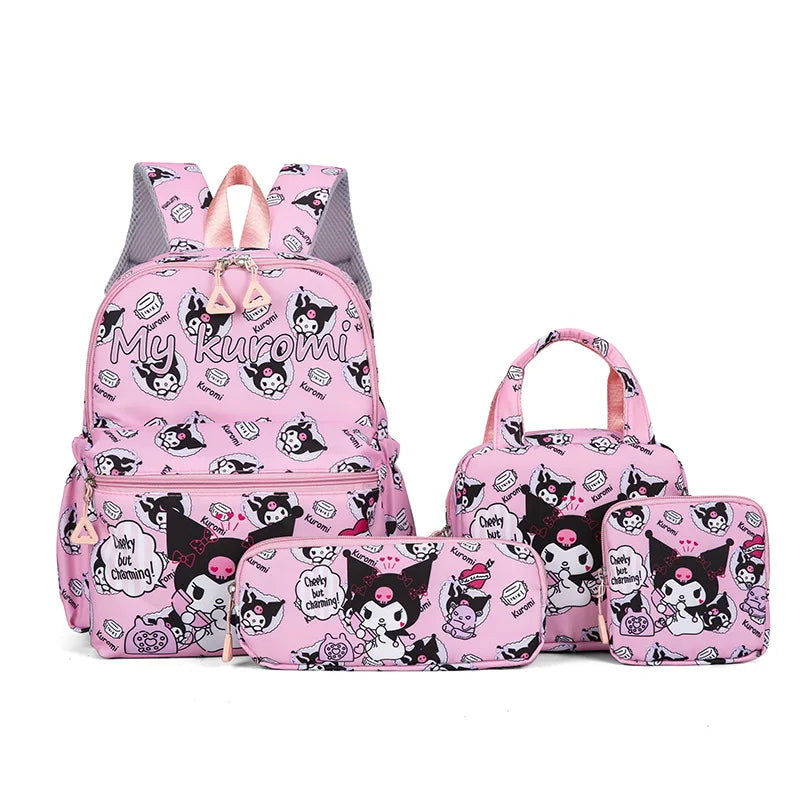 Cute Cartoon Kids Backpack Set With Pencil Case And Wallet - Smarsty