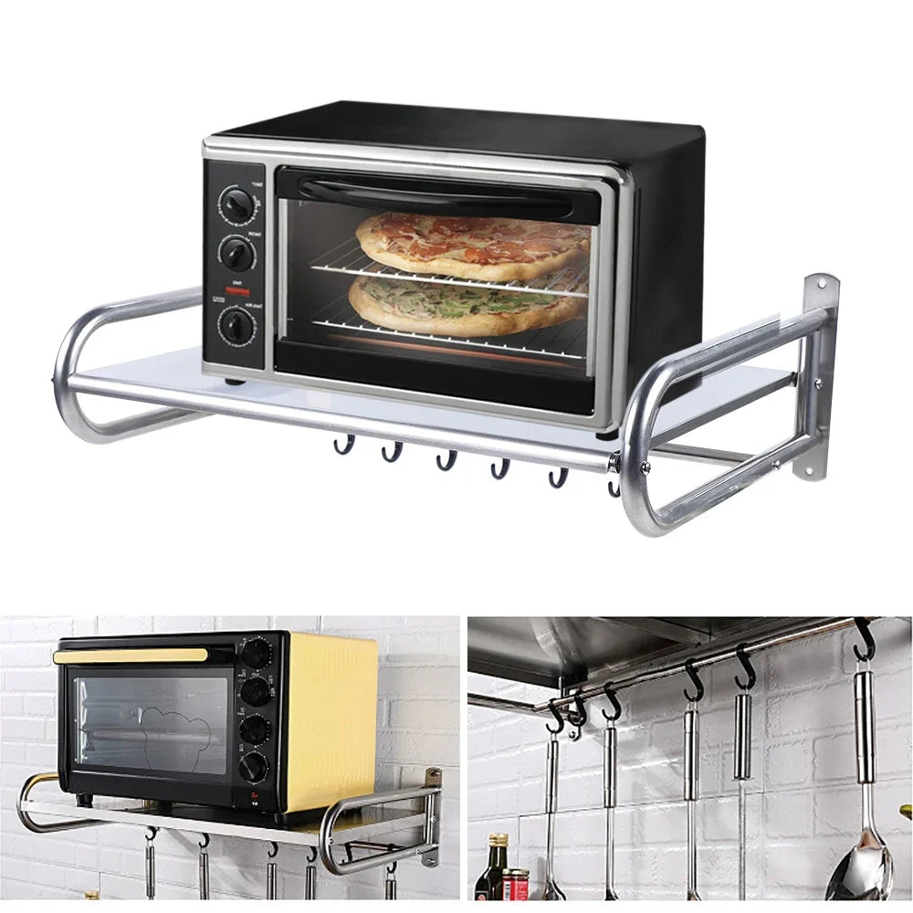 Microwave Oven Rack Stainless Steel Microwave Oven Shelf Wall-Mounted Kitchen Shelf Kitchen Shelves Counter - Smarsty
