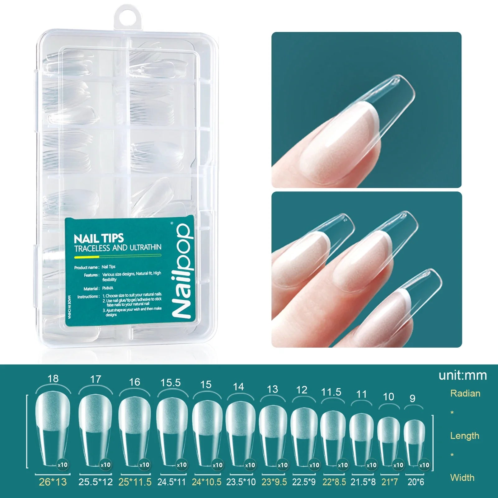 Gel X Nail Tips 120pcs Easy Soak Off Extensions - Smarsty