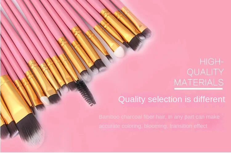 20 Piece Professional Eyeshadow Brush Set for Flawless Makeup Application - Smarsty