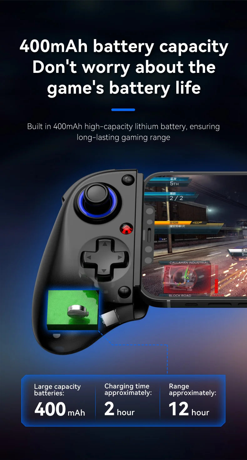 Telescopic Wireless Gamepad Controller for Switch and Mobile Gaming - Smarsty