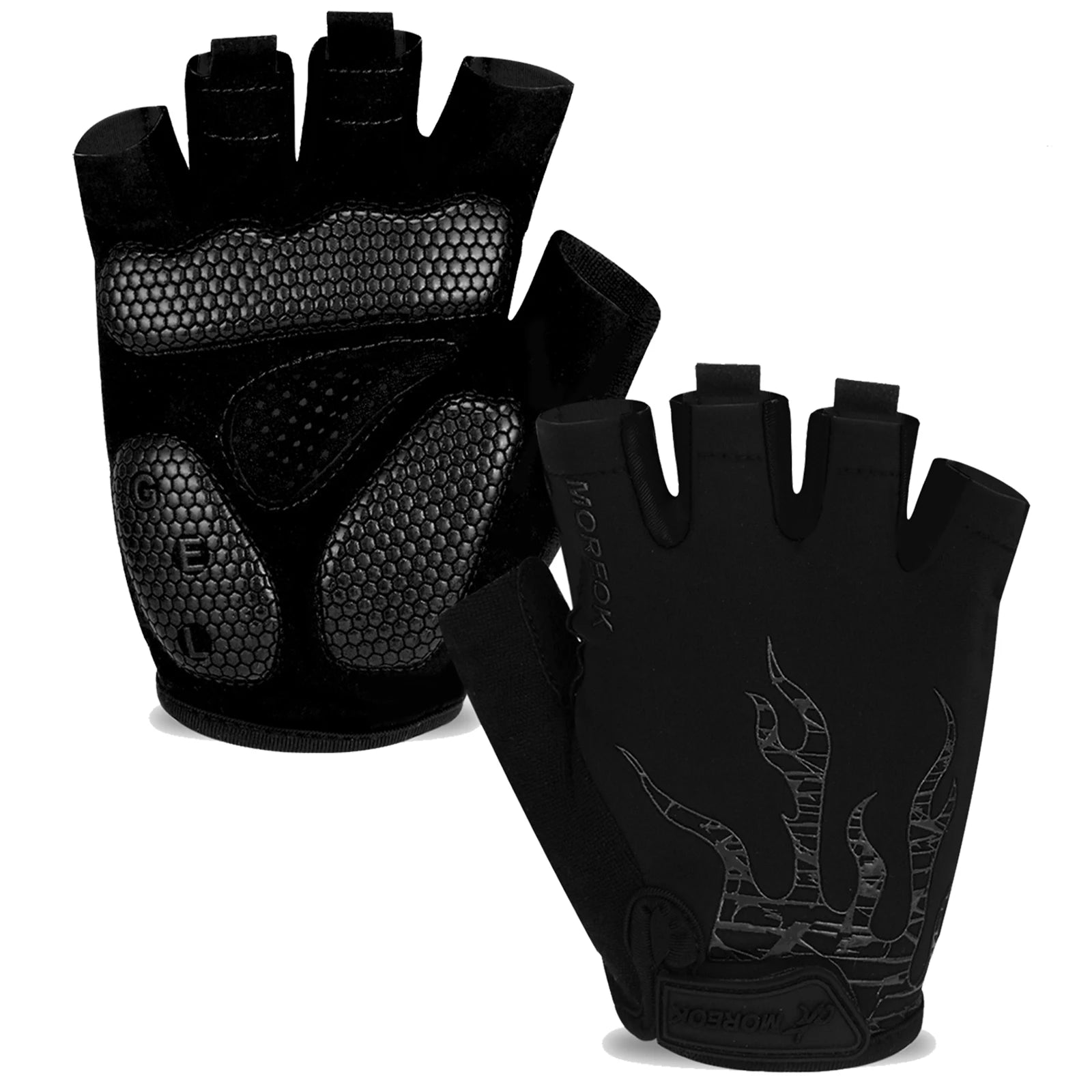 MOREOK Cycling Gloves Half Finger Shock Absorbing Gel Pads - Smarsty