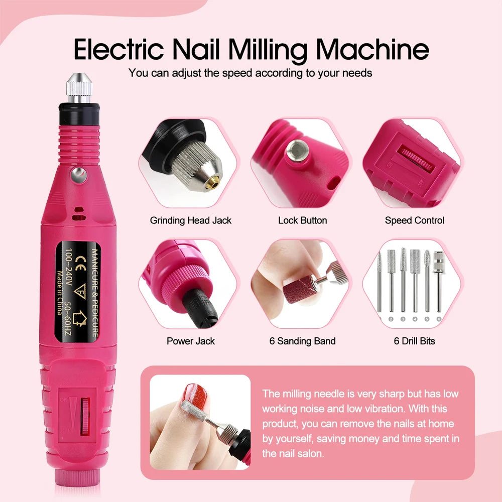 YIKOOLIN Electric Nail Drill Machine Kit for Perfect Manicures - Smarsty