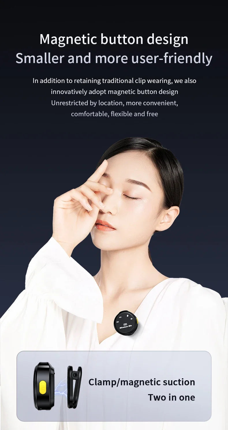 Wireless Lavalier Microphone Dual Omnidirectional for Video Recording - Smarsty