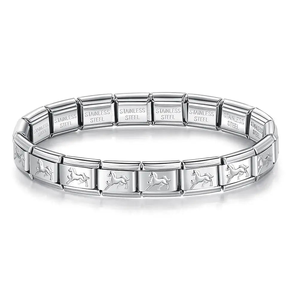 Italian Charm Stainless Steel Elastic Link Bracelet - Smarsty