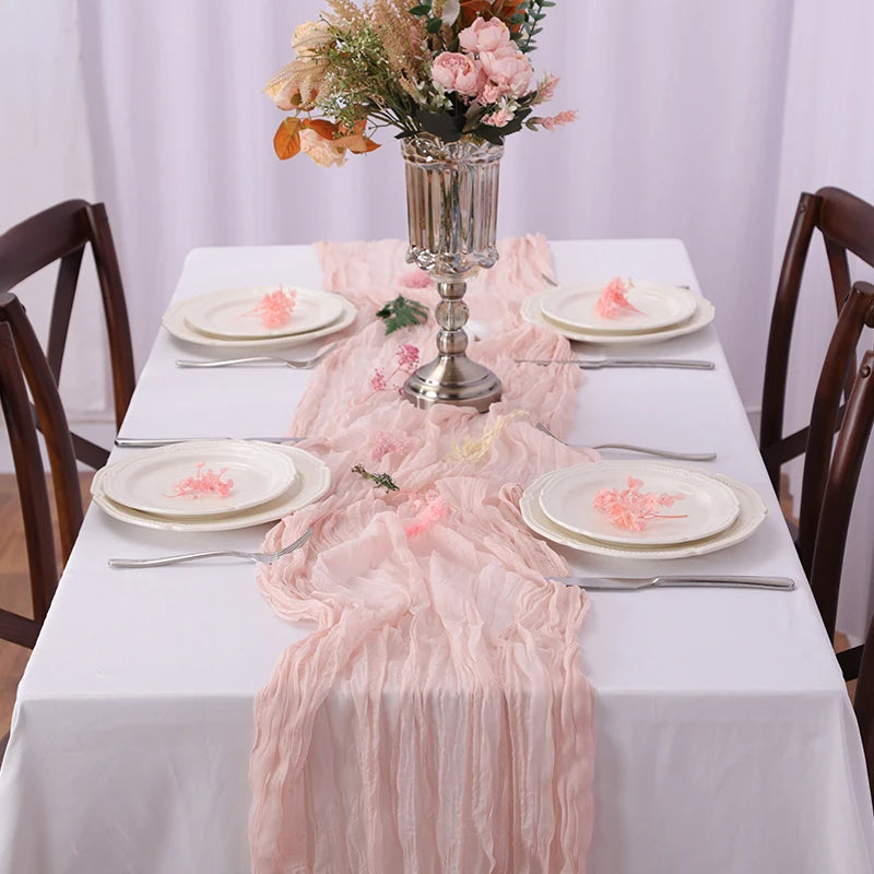 Wrinkle Gauze Table Runner for Elegant Dining Decor - Smarsty