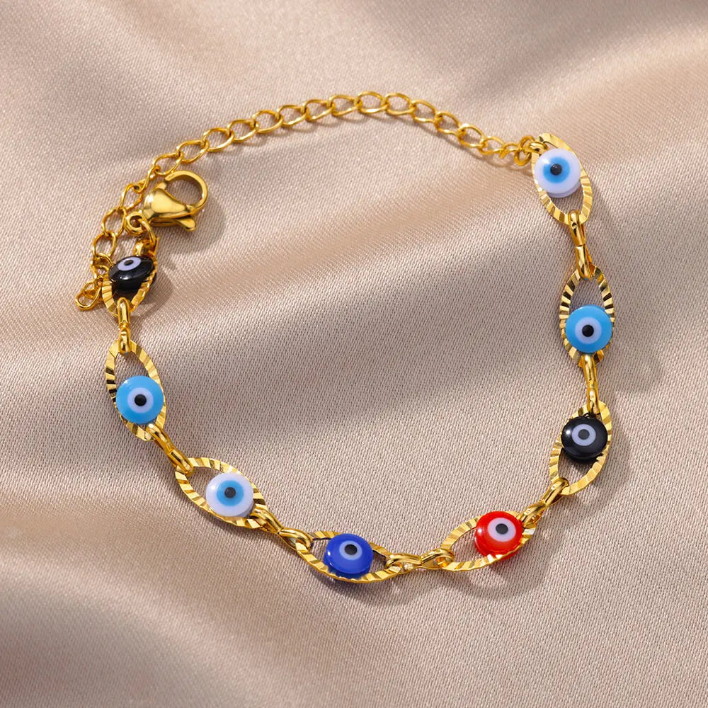 Gothic Rainbow Evil Eye Bracelet for Women - Smarsty