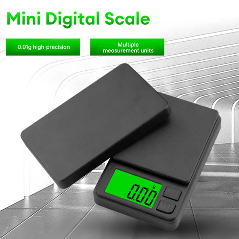 Precision Pocket Scale 1000g X 0.1g - Digital Gram, Food, Jewelry, Ounces/Grains Scale with Backlit LCD - Mini Scale for Travel - Smarsty