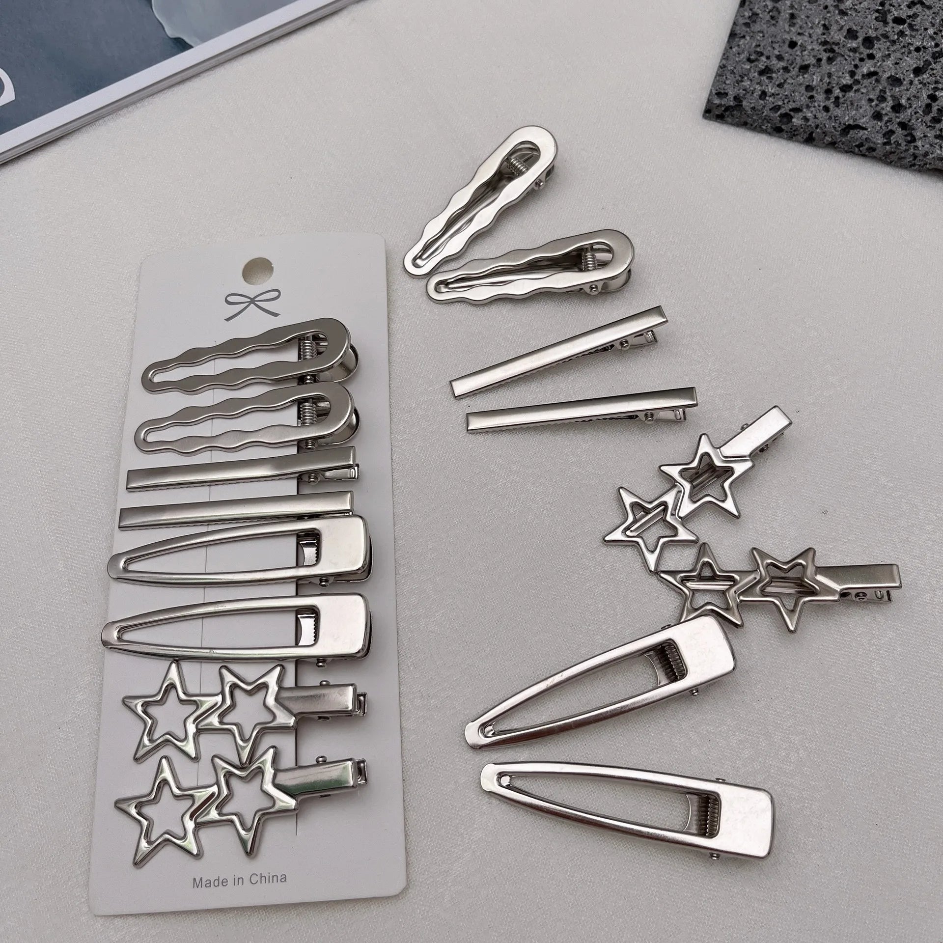 Silver Metal Duckbill Hair Clips for Stylish Women - Smarsty