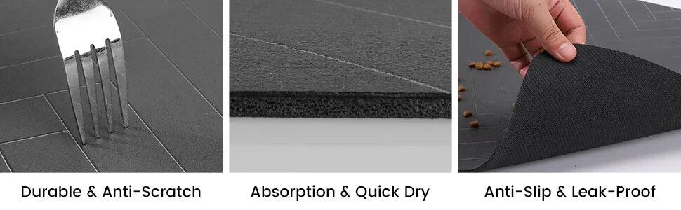 S(little kitten )、M、L bsorbent Pet Feeding Mat, Waterproof Placemat for Dog & Cat Food & Water Bowls, Quick-Dry Rubber Backing